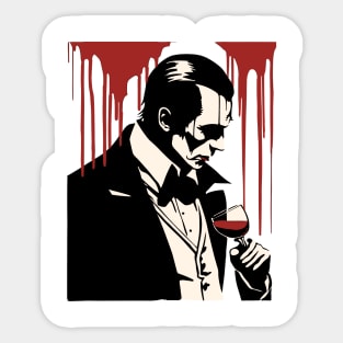 Bloody Elegance: Dracula's Sip of Immortality Sticker